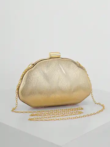 Women's Minimalist Shell Shaped Luxury Leather Clutch Bag, Elegant & Charming Evening Dress Purse, Wedding Items