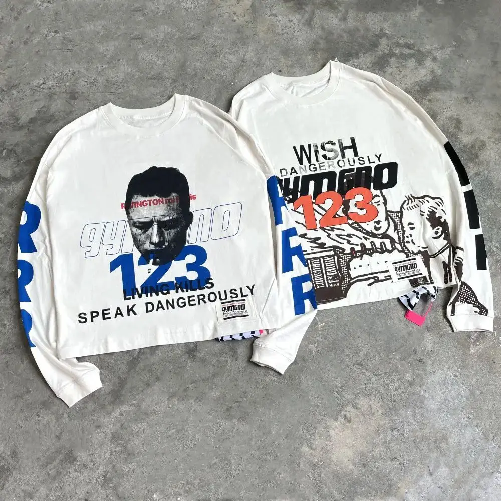 

Yao888 RRR123 Long Sleeve Tops Tee Cotton Streetwear Luxury Brand Vintage Casual Oversize HipHop Fashion T Shirt Unisex