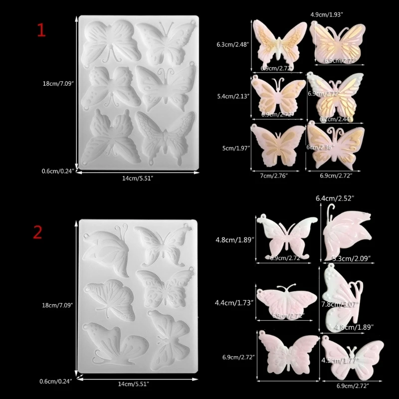 Resin Jewelry Molds DIY Jewelry Casting Mold Butterfly-Resin Keychain Mold Pendant Molds Silicone Earrings Molds