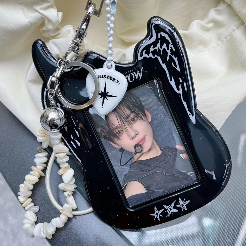 Korean Ins Guitar Chasing Star PVC Card Holder Idol Postcard Campus Bus Card Storage Sleeves Display Pendant Gift