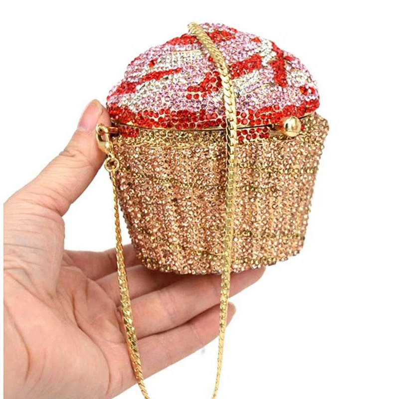 

New Female Cake Wallet Diamond Clutch Bag Design Luxury Wedding Party Handbags Rhinestones Clutches Evening Bag Clutches Purse