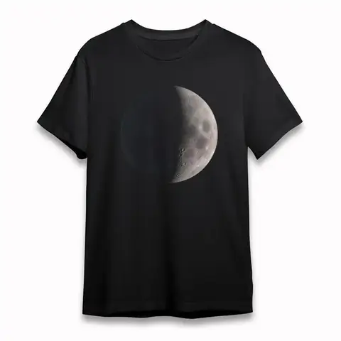 Men'S Soft Classic T Shirt Half Moon Crater Realistic White Tops