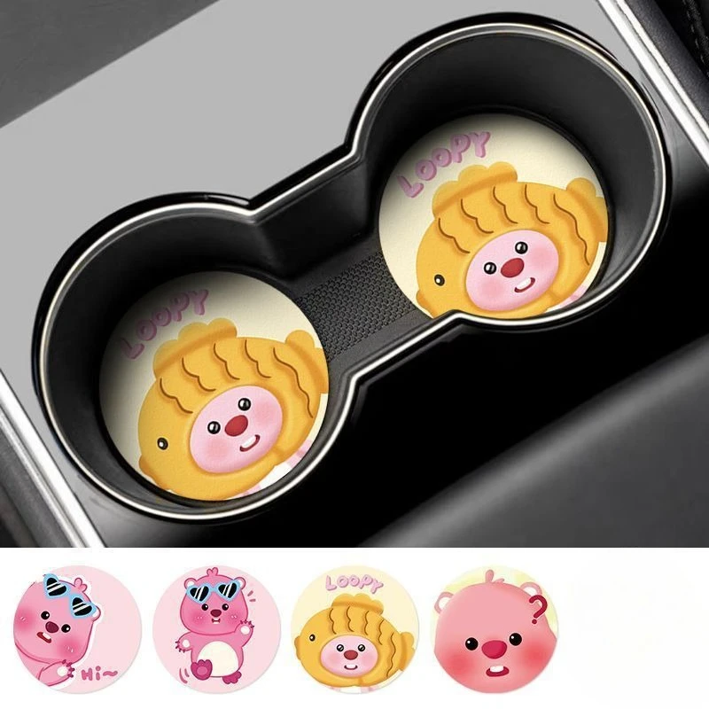 Loopy Creative Cartoon Car Coaster for Boys and Girls Car Interior Decoration High-Value Non-Slip Storage Mat Gift Wholesale view 4