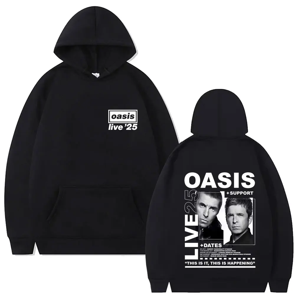 

Limited Rock Band O-Oasis Live 25 Tour Hoodie Men Women Clothing Gothic Vintage Oversized Pullover Men's Fashion Cool Streetwear
