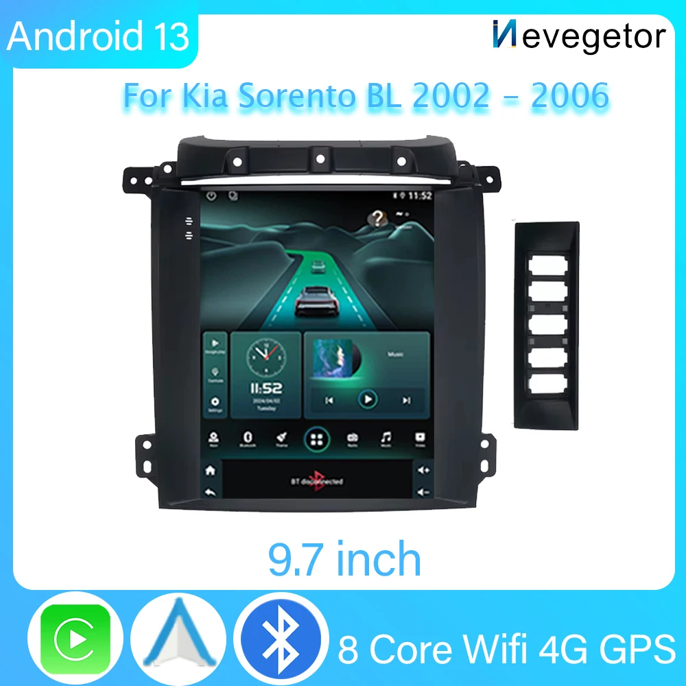 

9.7 '' Radio Car Android Multimedia Player For Kia Sorento BL 2002 - 2006 Tesla Screen Carplay auto GPS Stereo BT 4G no 2 din