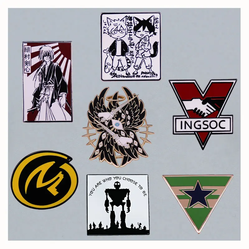 Science Fiction Animation Organization Badge Metal Angel enamel lapel Brooch Denim Jacket Backpack Pin Decoration Jewelry Gift