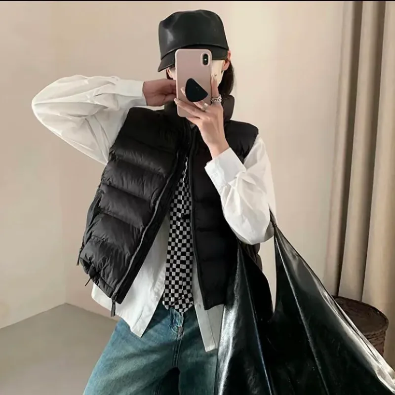 Style coréen Sparerib femmes 2025 nouveau mince coupe ajustée court épaissi sport manteau gilet gilet à la mode coton manteau