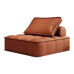 Xd bloco de tofu gato garra couro quarto sofá preguiçoso pode deitar ou dormir sala estar dupla utilização sofá cama estilo óleo leite pequena casa sofá 10 principais vendas sofa sala de espera - №9