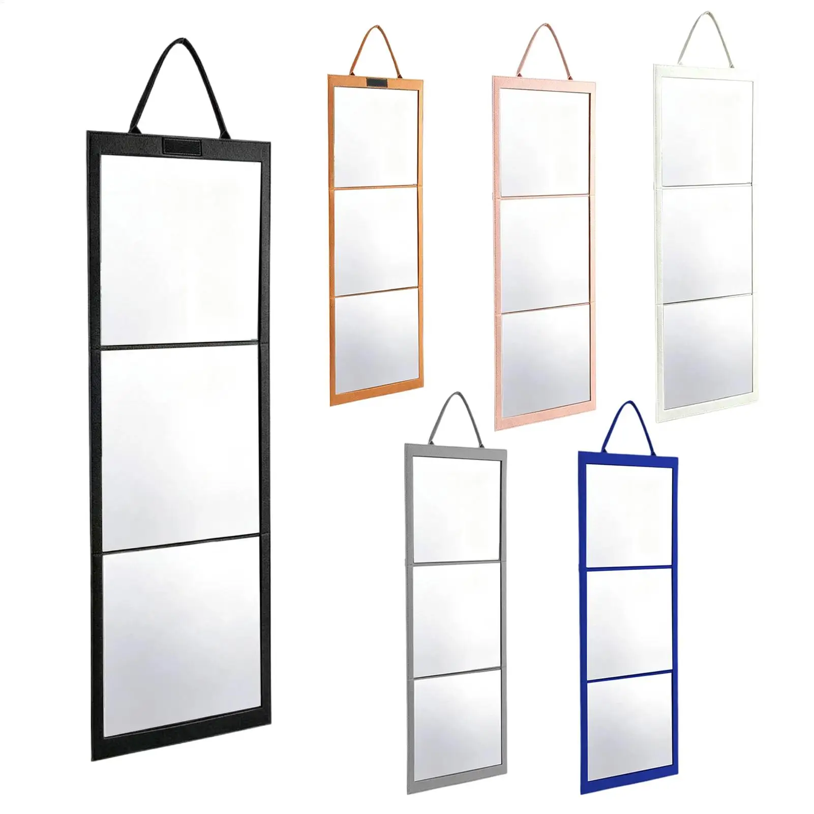 Foldable Portable Full Length Mirror Acrylic Shatterproof Hanging Mirror for Wall Door 108x28cm Body Mirror for Home Travel