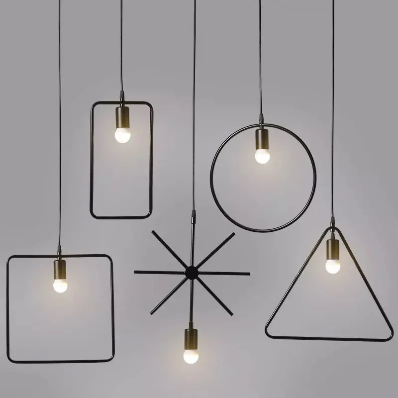 

Vintage Iron Art Nordic Industrial Wind Cage Creative Bar Loft Square Chandelier