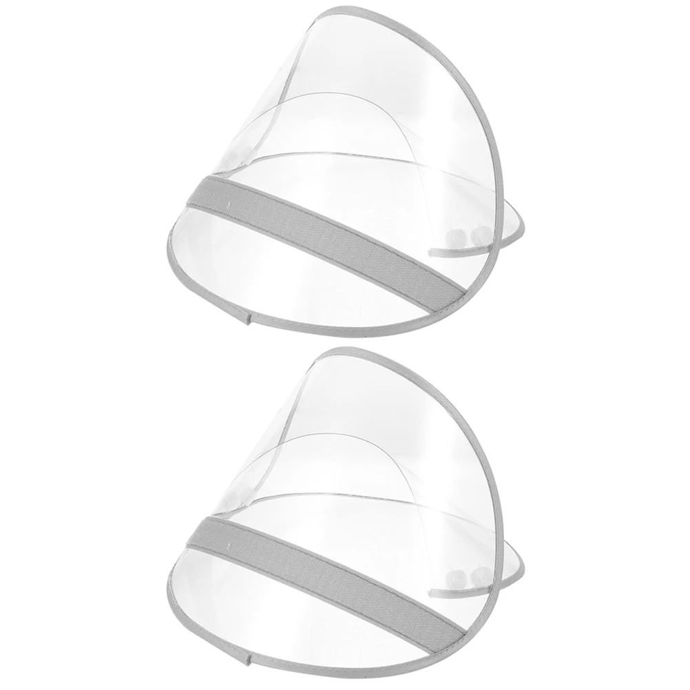2 個のレインコート帽子つば透明交換可能なキャップつばレインポンチョフェイスプロテクター軽量シールド保護アクセサリー