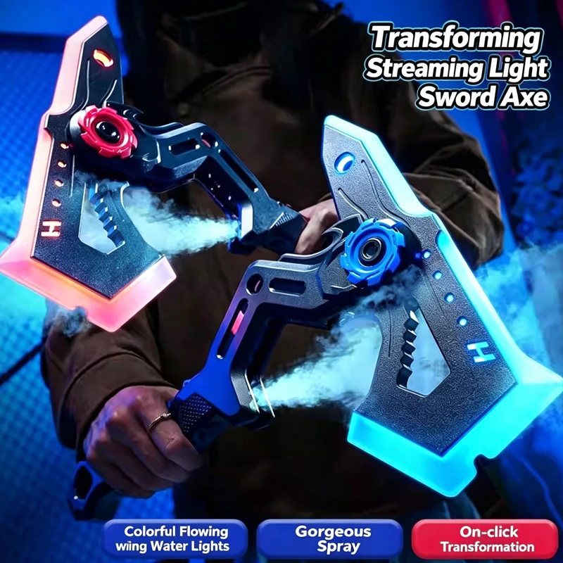 

Sword-axe with Seven-color Glowing Light Effects Dual Transformation Battle Blades Party Luminous Toys Sword Toy for Adults Gift