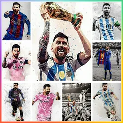 Lionel Messi 추상 수채화 다이아몬드 페인팅 5D DIY 아트 키즈 선물 크로스 스티치 키트 모자이크 자수 공예 홈 장식