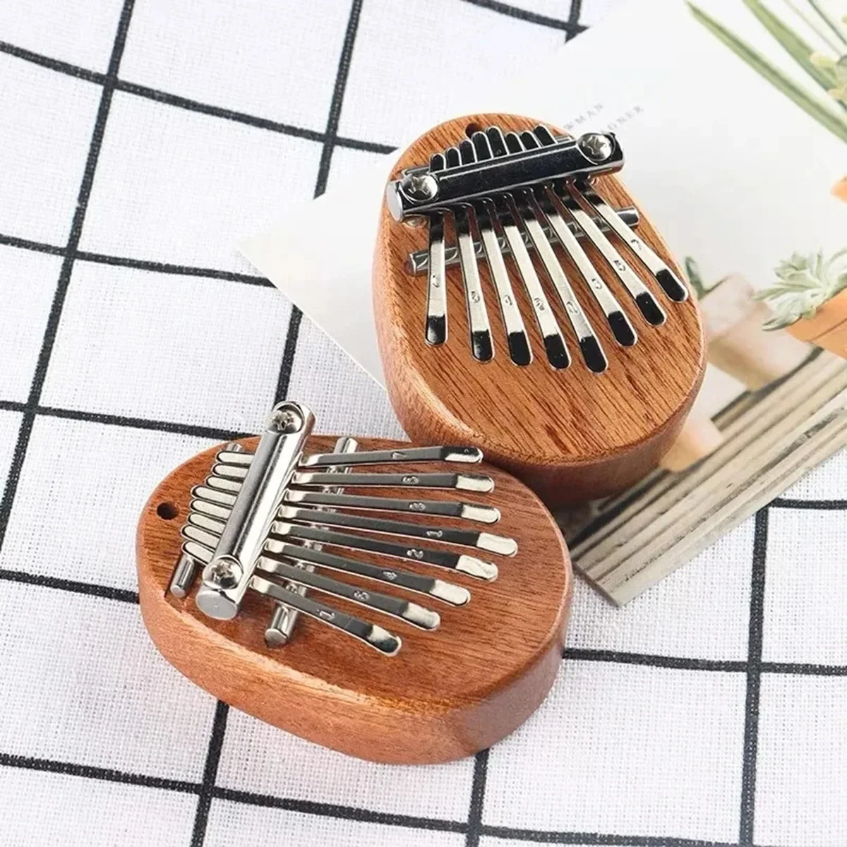 8-toetsen mini houten Kalimba speelgoed muziekinstrument prachtige vingerduim piano marimba muzikaal leren en onderwijs hanger cadeau