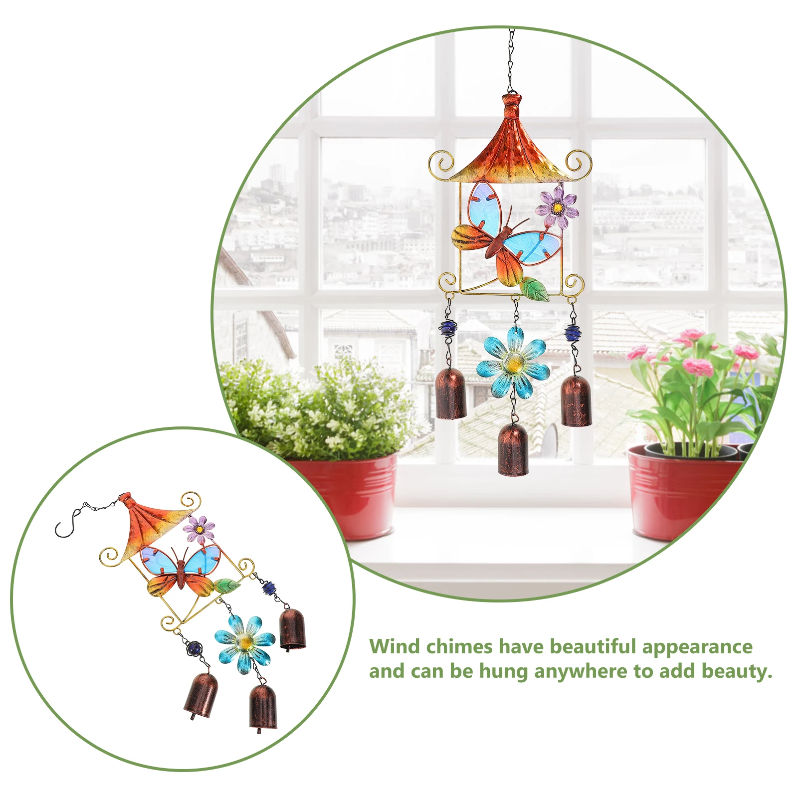 

Unique Wind Chime Decorative Pendant Retro Hanging Bell Ornament for Garden Door Car Home Interior Exterior Use