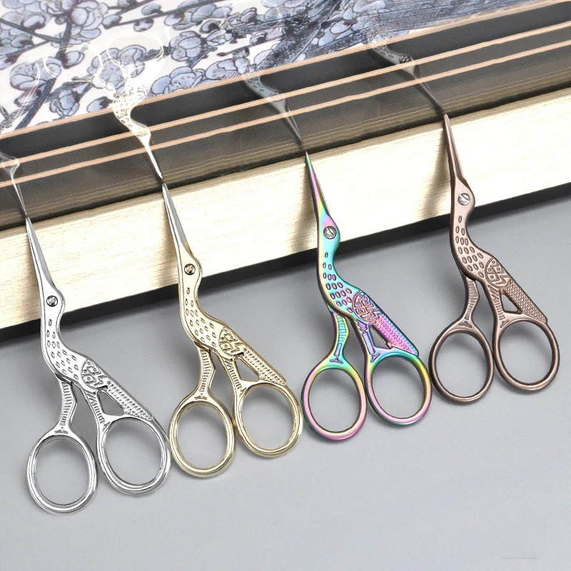 Crane Shaped Scissors Sewing Scissor Stainless Steel Tailor Scissor for Embroidery Needle Work Paper Cutting Tip Craft Scissor