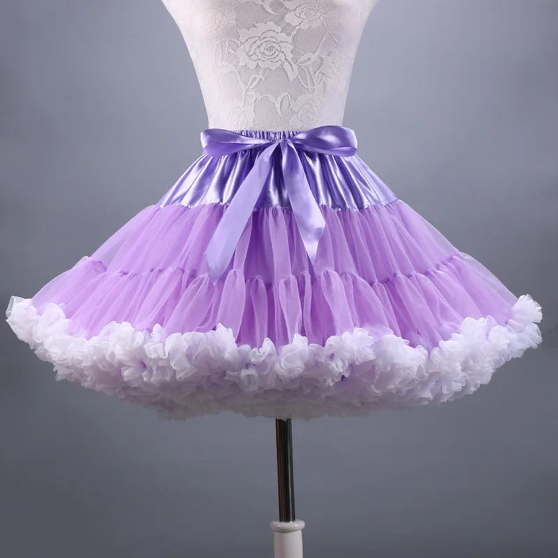 Tulle Petticoats for Women Elastic Waist Mini Tutu Girls Multilayers Slip Ballet Dance Puffy Skirts Cosplay Costume