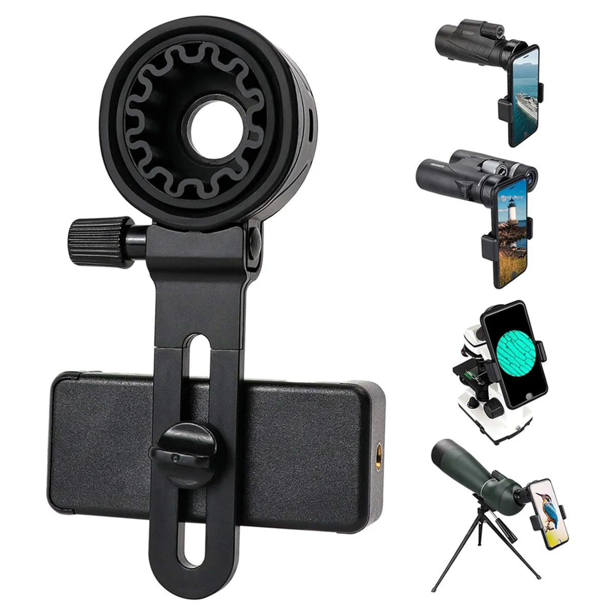 Telescope Phone Adapter, Universal Cell Phone Mount for Binoculars, Monocular,Microscope,Smartphone Holder Clip Bracket