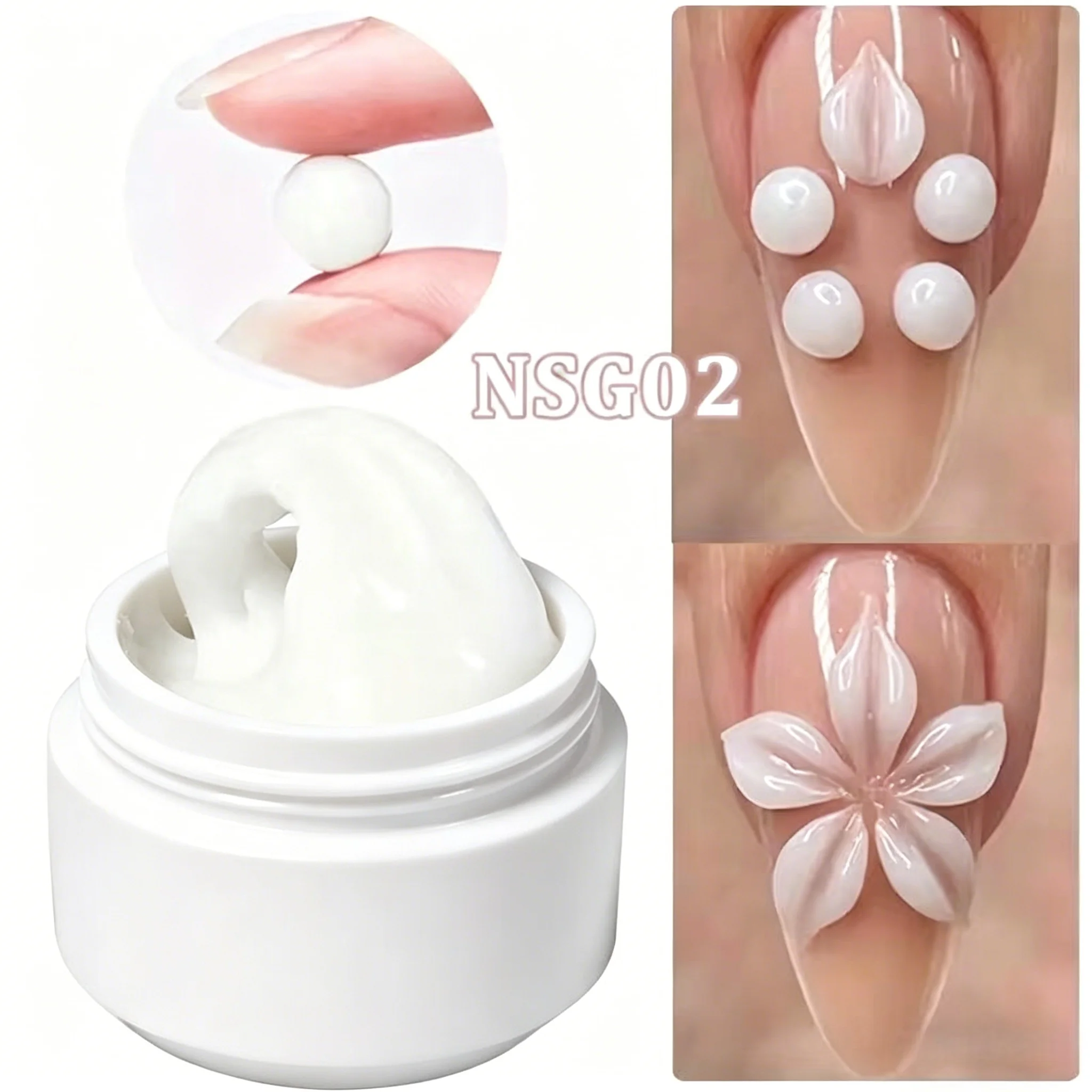 5D Non-Sticky Hand Solid Extension Gel, 8ml Long-Lasting Overlay, Creates 3D Nail Shapes, Salon Quality, Nail Art DIY