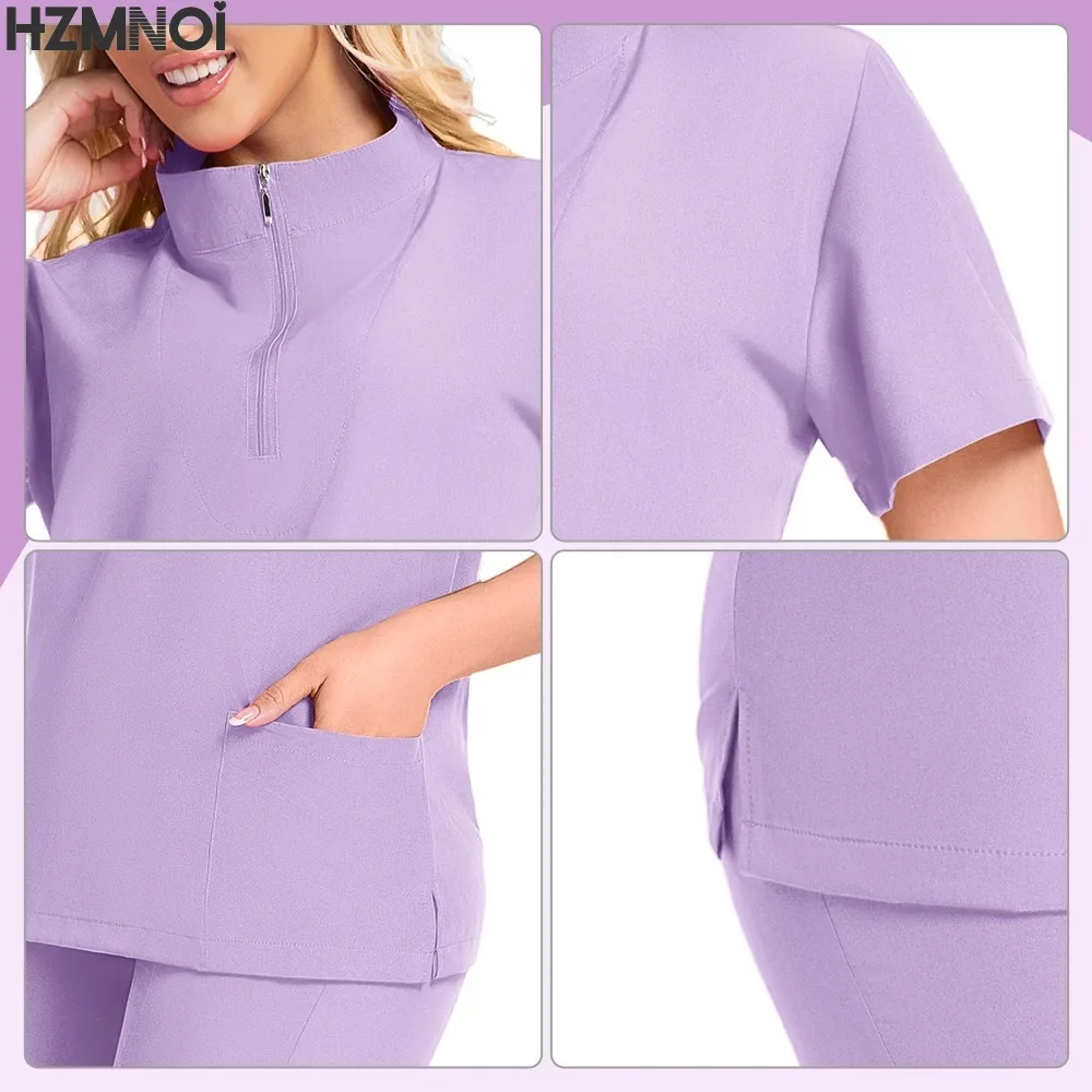 Медицинская медсестра, салон красоты, спецодежда, клинические скрабы, топ + брюки, спа-салон, туника для кормления, хирургическая униформа, женский набор скрабов