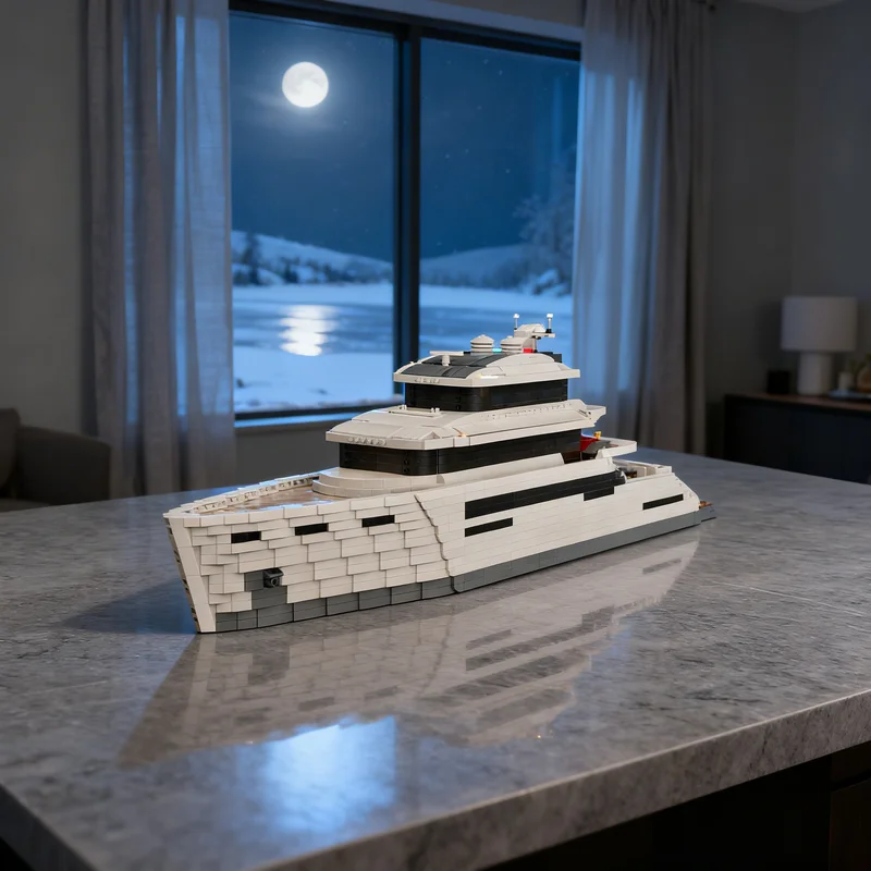 

3255 деталей MOC: Модель суперъяхты LILLY, конструктор, креативный подарок, декор для демонстрации, сборная модель премиум-класса для взрослых и детей, для дома и офиса