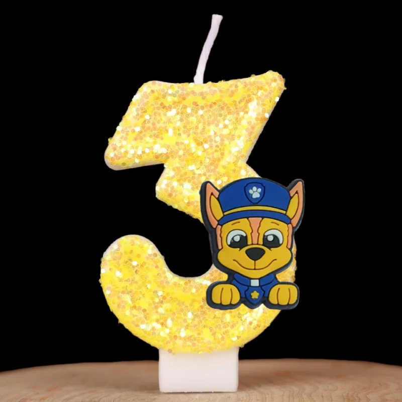 Paw Patrol Chase Candle Kids Birthday Cake Decoration Supplies Cute Cartoon Anime Figure Canine Party Accessories Supplies