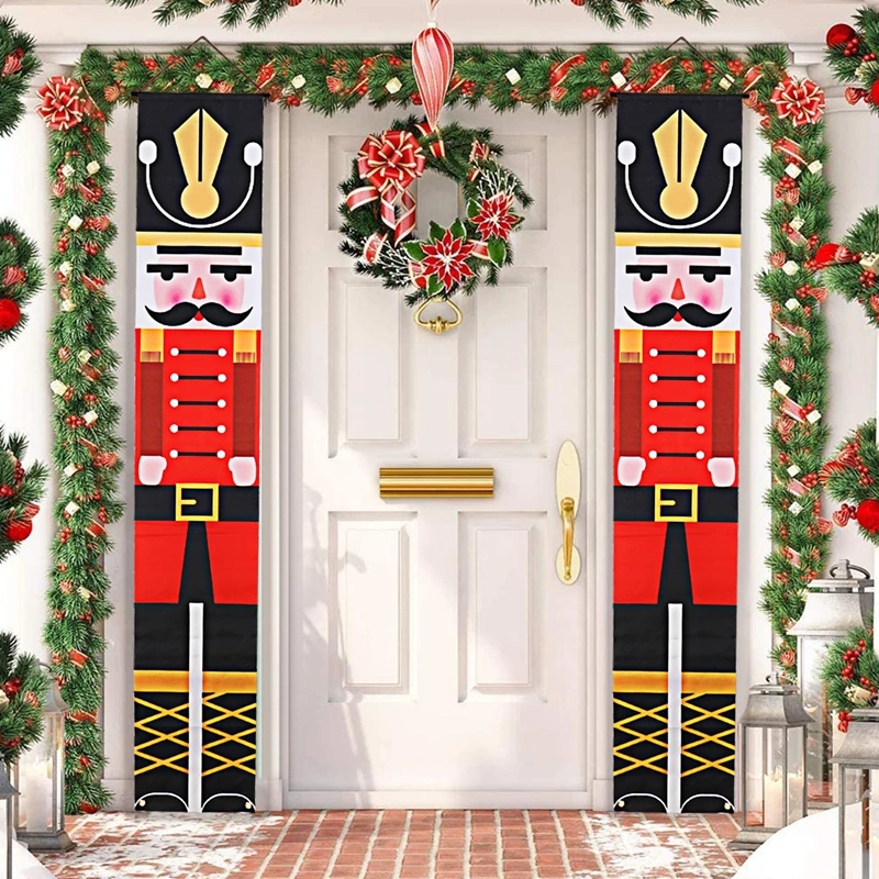 Christmas Door Decoration 2024 Santa Claus Christmas Door Banner Decor for Home Hanging Xmas Ornament Navidad New Year 2025 Gift