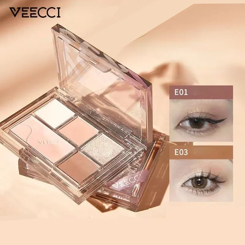 

VEECCI 5-color Eyeshadow Palette Pearlscent Glitter Matte Earth Color Eye Shadow Long-lasting Waterproof Natural Makeup Cosmetic