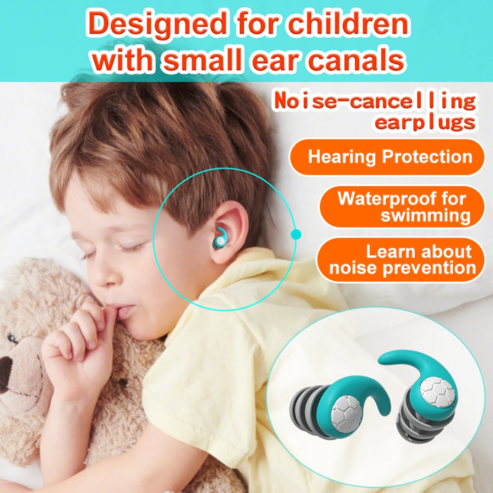 Silicone Earplug For Children Swimming Ear Protection Noise Reduction Waterproof Sleeping Earplugs for 5-12 Year Old Children