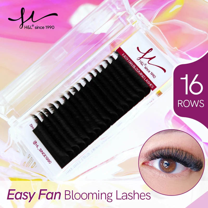 H&L SINCE 1990 Easy Fanning Eyelash Extensions Blooming Eyelashes Faux Mink Soft Professional Natural Lashes Individual Volume