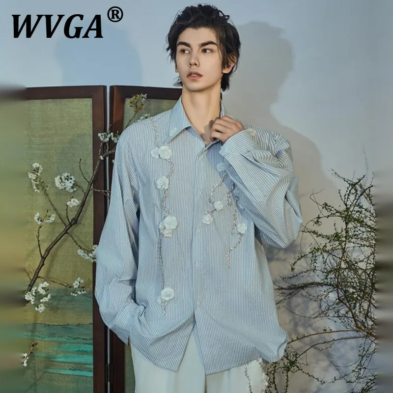 

Рубашка WVGA, весенне-осенняя новая мужская рубашка в полоску, высококачественный дизайн с вышивкой, модные нишевые повседневные рубашки с длинными рукавами Chi W10955