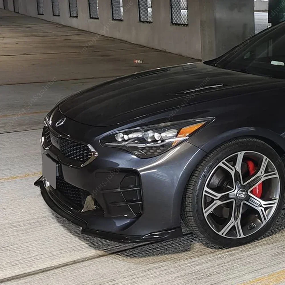 For Kia Stinger GT 2018-2023 Front Bumper Splitter Lip Diffuser Spoiler Guard Deflector Body Kit Tuning 3Pcs Car Accessories