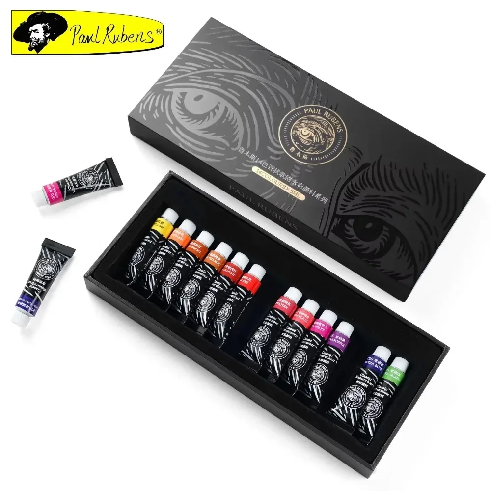 Paul Rubens Professional Watercolors Paint 14 Colors X 5ml Tube High Color Non-toxic Watercolor Set Art and Drawing Supplies