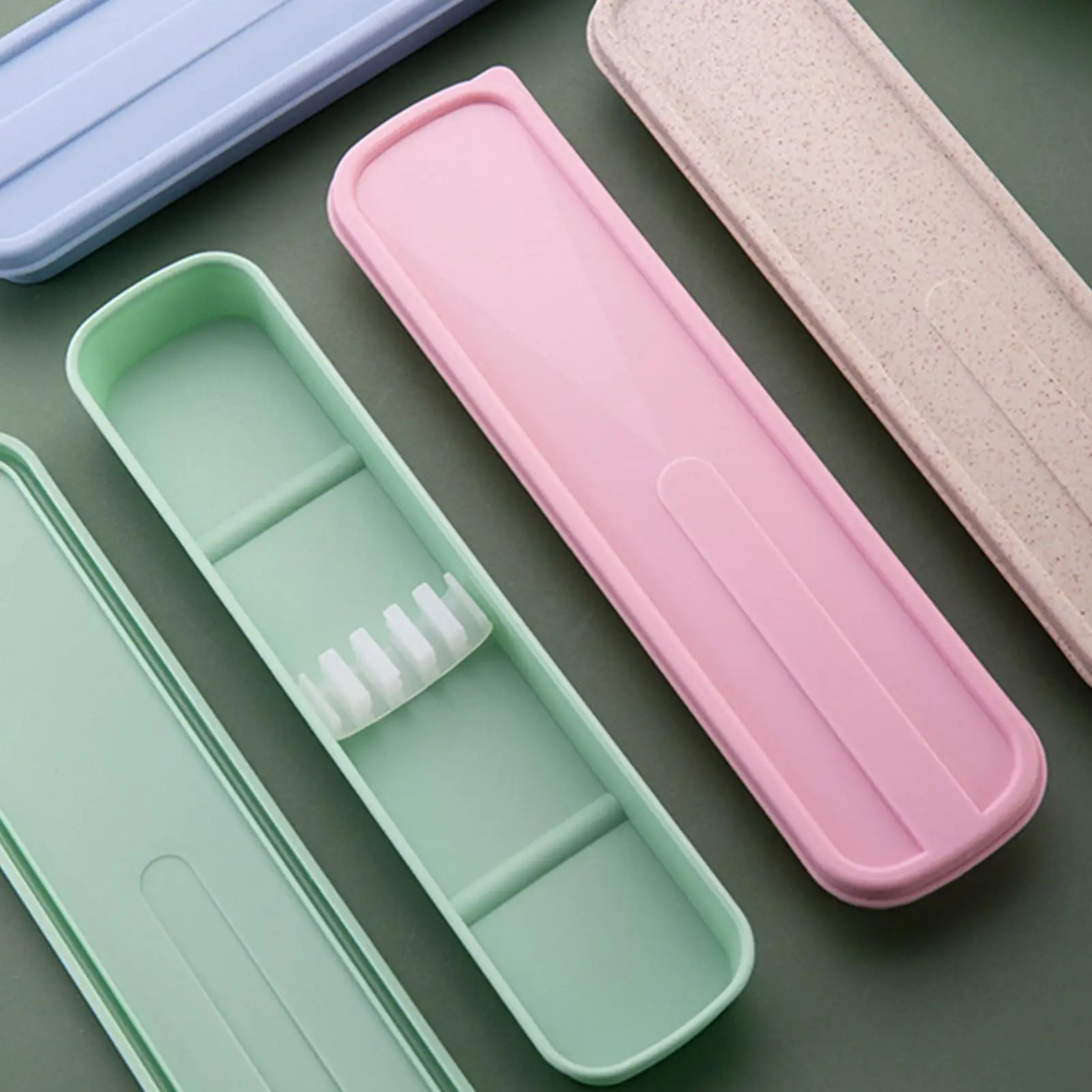 Tableware Box Environmental Cutlery Box Portable Cover Case Type Cutlery Case Spoon Storage Box Lightweight Travel Accessories