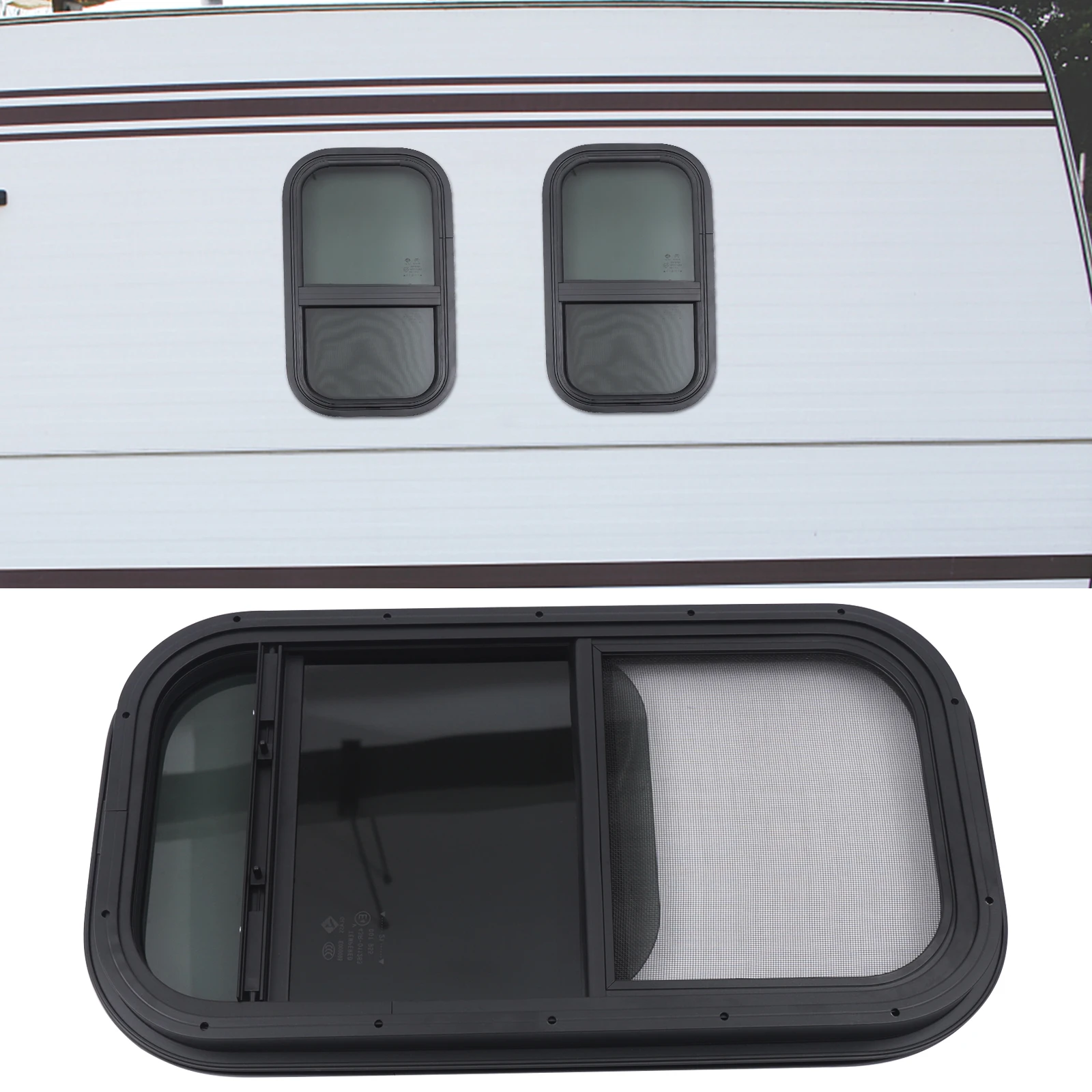 12''x22'' RV Push Pull Window Waterproof Sealed UV Proof Smooth Polished For Camper Caravan Window