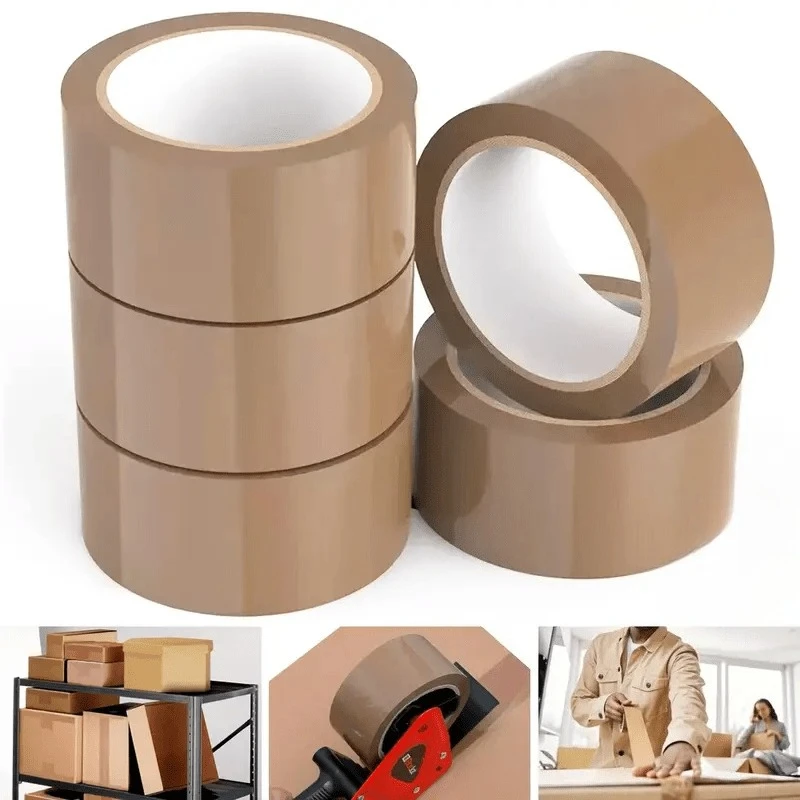 Braunes Siegelverpackungsband, 4,8 cm breit und 100 Meter lang, robustes Verpackungsband für Spender, Verpackungsband