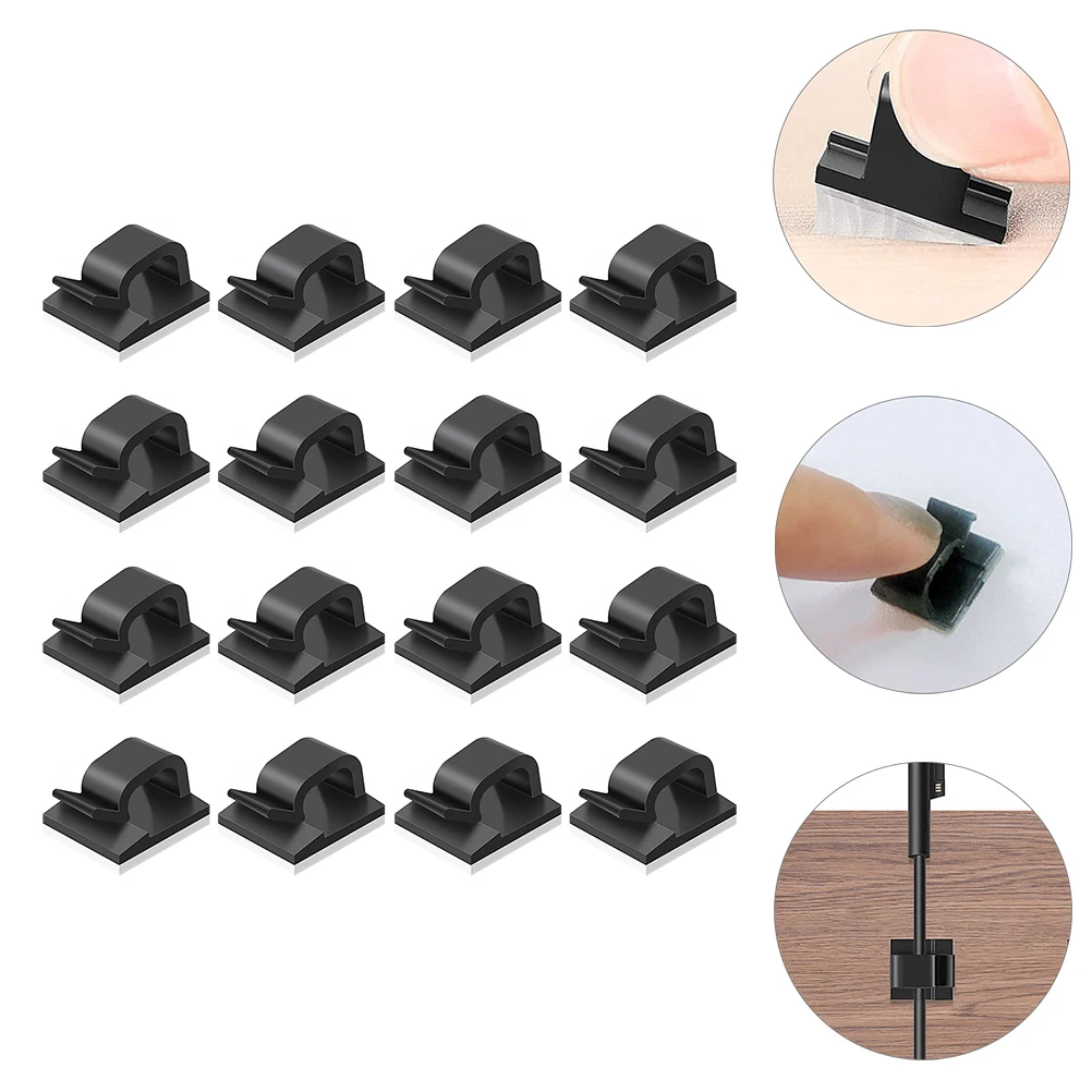 

50Pcs Wire Cord Holder Self Adhesive Cable Clips for Clean Smooth Surfaces Home Office Car Decorative Mounting Clip