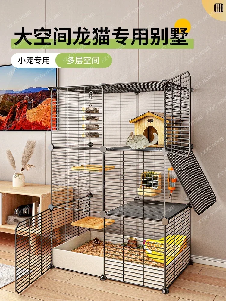

Chinchilla cage special cabinet cage squirrel cage hedgehog honey bag glider feeding box multi-storey villa house
