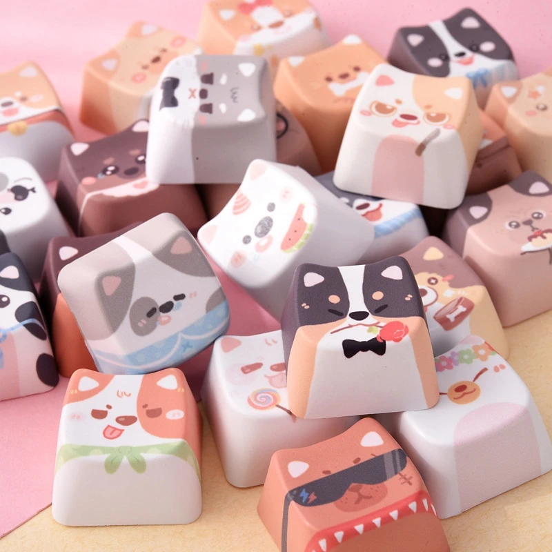 Keyboard Cap DIY Keyboard Keycap Clicker Changeable Key Cap Accessories Keyboard Button Anti-stress Cap Clicker for Keychain 키캡