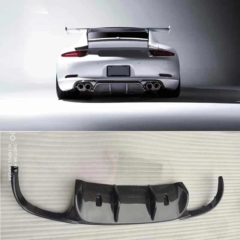 

Для Porsche 911 991.1 991.2 GT3 2012-2015 задний бампер из настоящего углеродного волокна, диффузор, спойлер, комплект кузова автомобиля