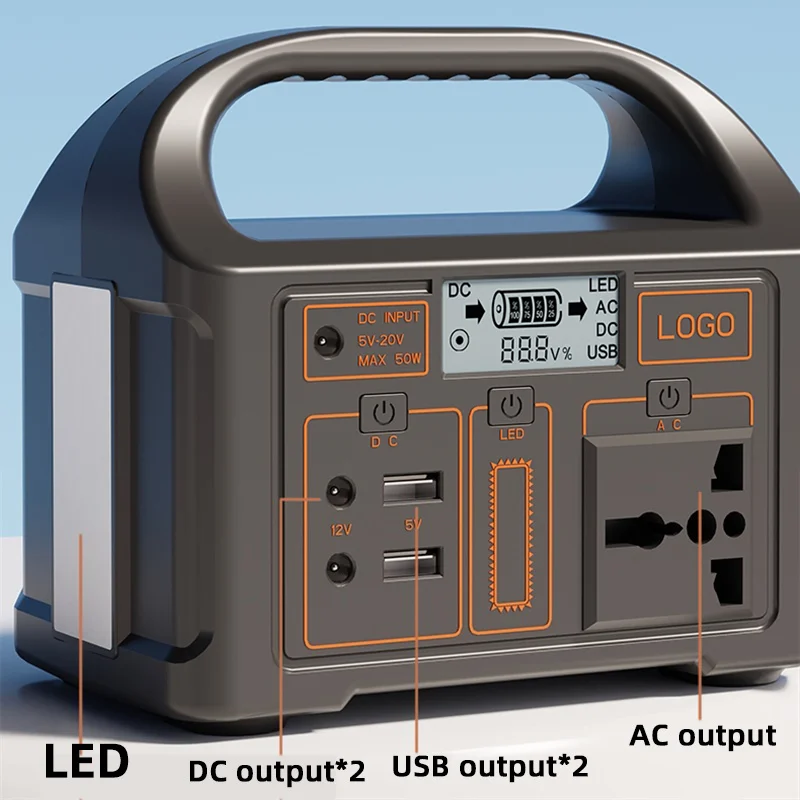 Portable 100W Power Bank Station 24000mAh Emergency Power Supply Solar Generator 220V External Spare Battery For Outdoor Camping