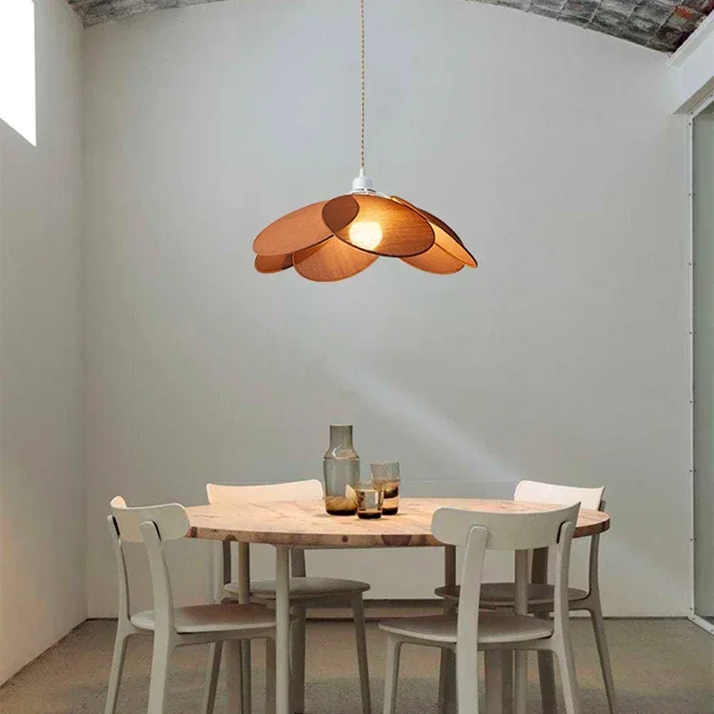 

Fabric Petal Pendant Light Wabi-sabi Creative Hanging Lamp for Living Room Bedroom Chandeliers Lighting
