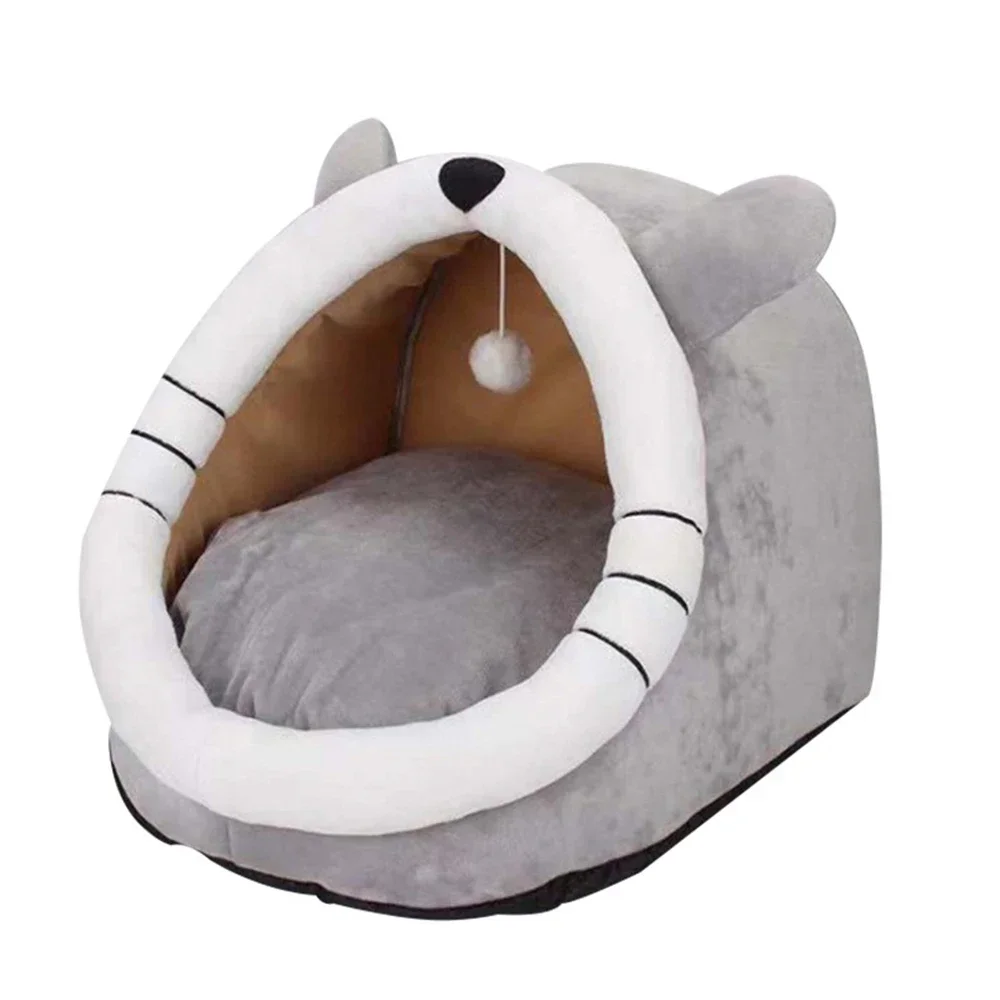 Cat Bed House Kennel Nest Round Pets Sleeping Cave Kitten Beds Pet Basket Cozy Kitten Lounger Cushion Cat Nest Tent Dog House