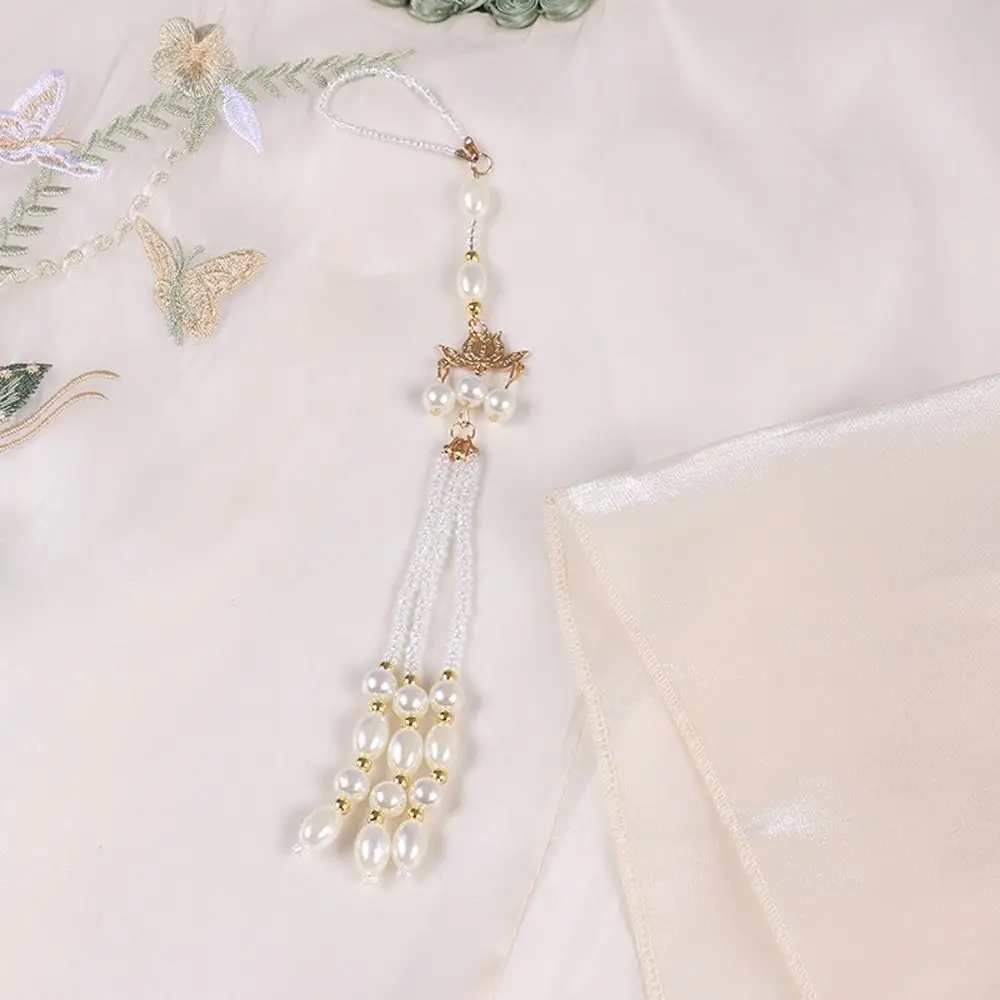 Pearl Long Tassel Niche Design Dress Ornament Cheongsam Accessory Women Hanfu Ornament Fashion Jewelry Chinese Style Brooch