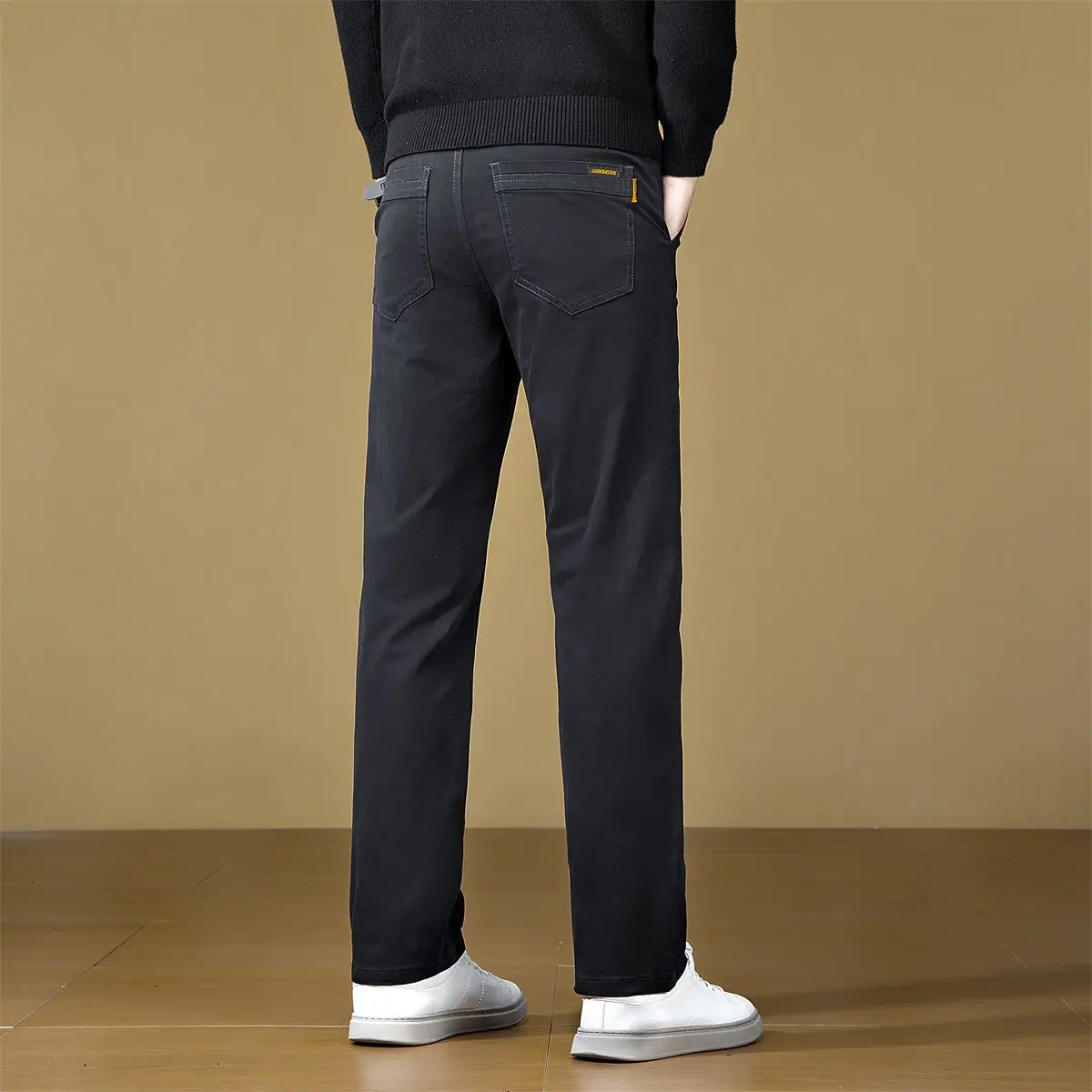 الخريف الشتاء عالية الجودة نسيج القطن سراويل تقليدية الرجال سليم صالح رمادي أسود كوريا العمل الكلاسيكية البضائع العلامة التجارية السراويل الذكور