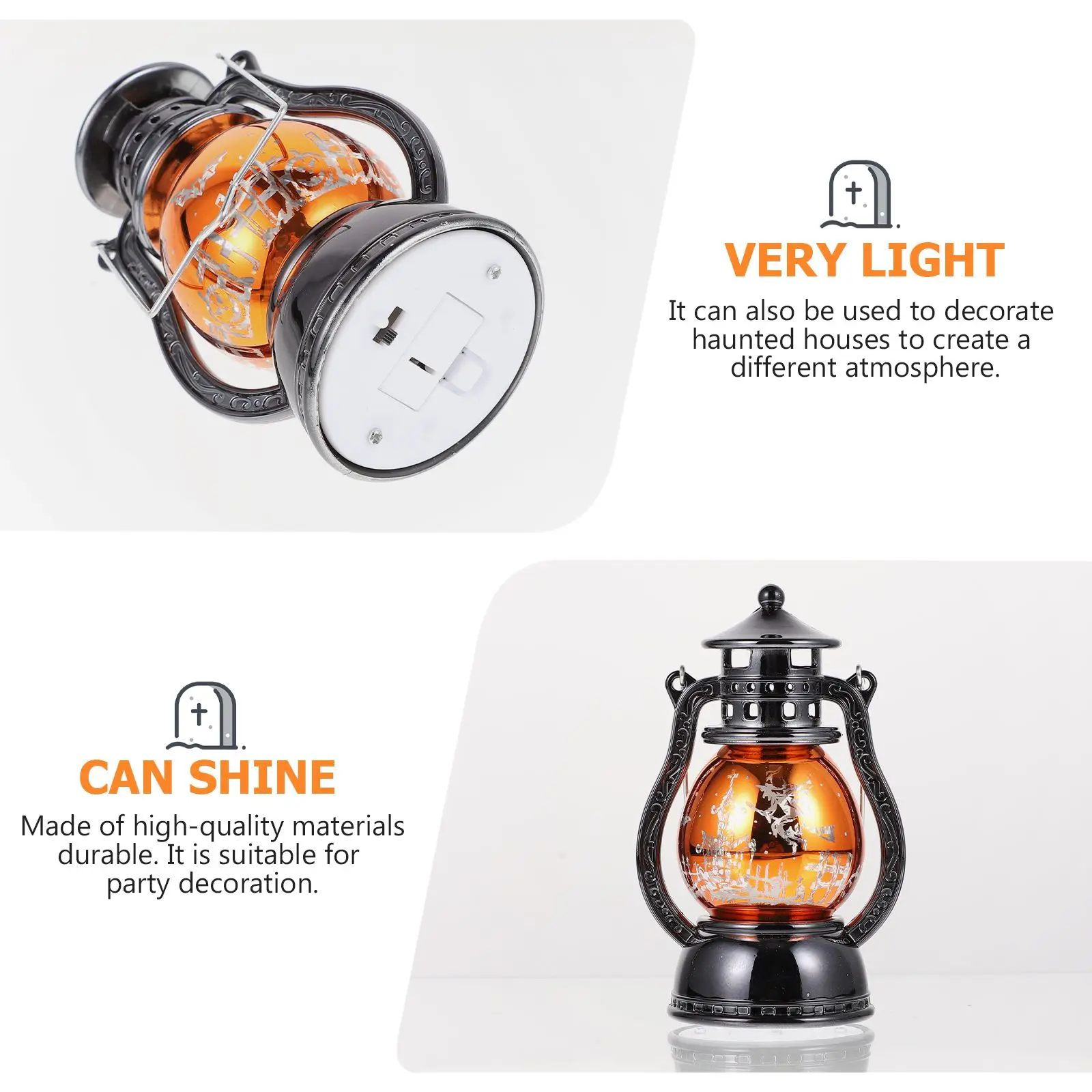 Halloween Decoration Simulation Oil Lamp Retro Lantern LED Electronic C le ange Light Party Accessory Home nament