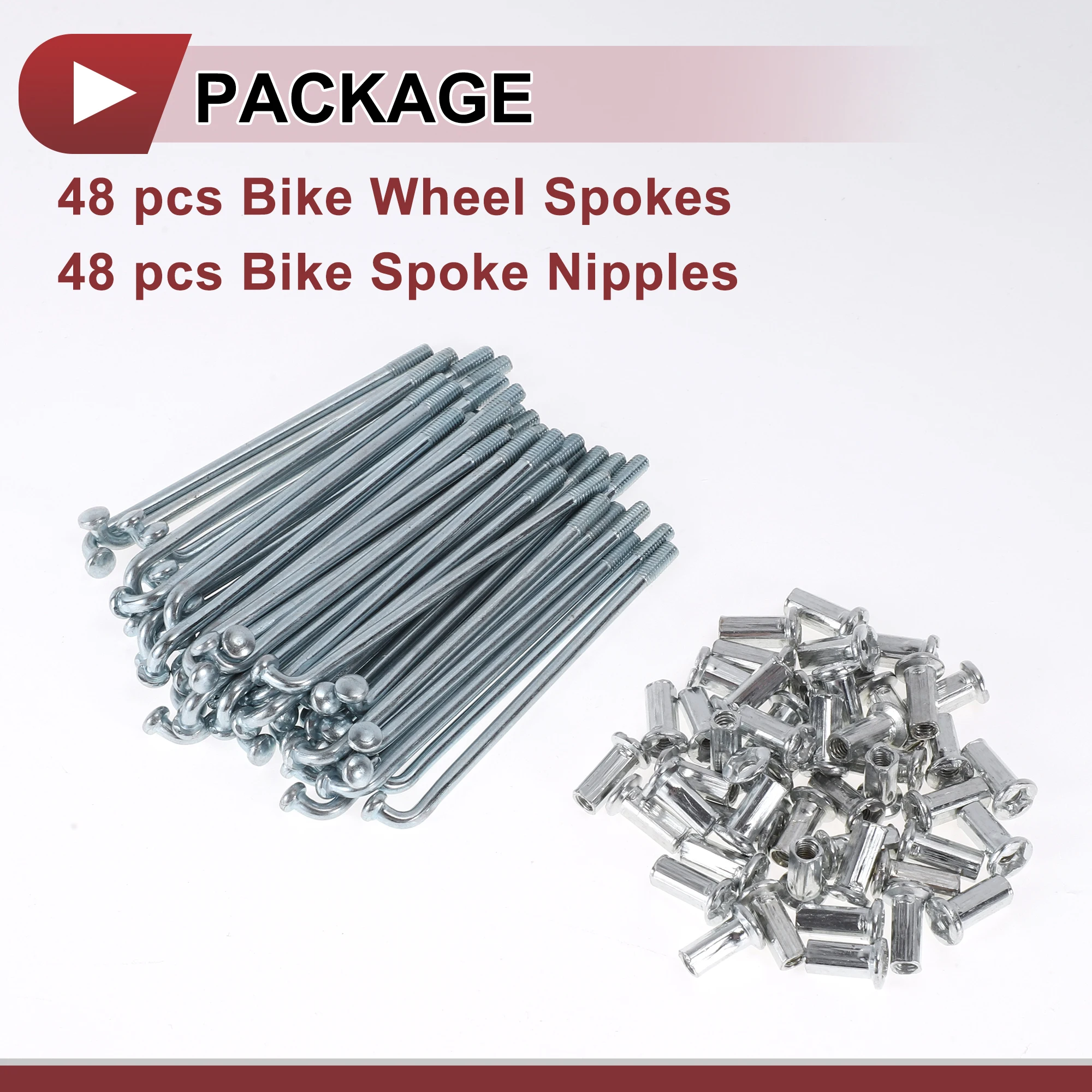X Autohaux 48 Set 10G Bicycle Spokes 155mm 160mm 165mm 170mm 175mm 180mm 185mm 195mm Bike Wheel Spokes Carbon Steel Galvanized