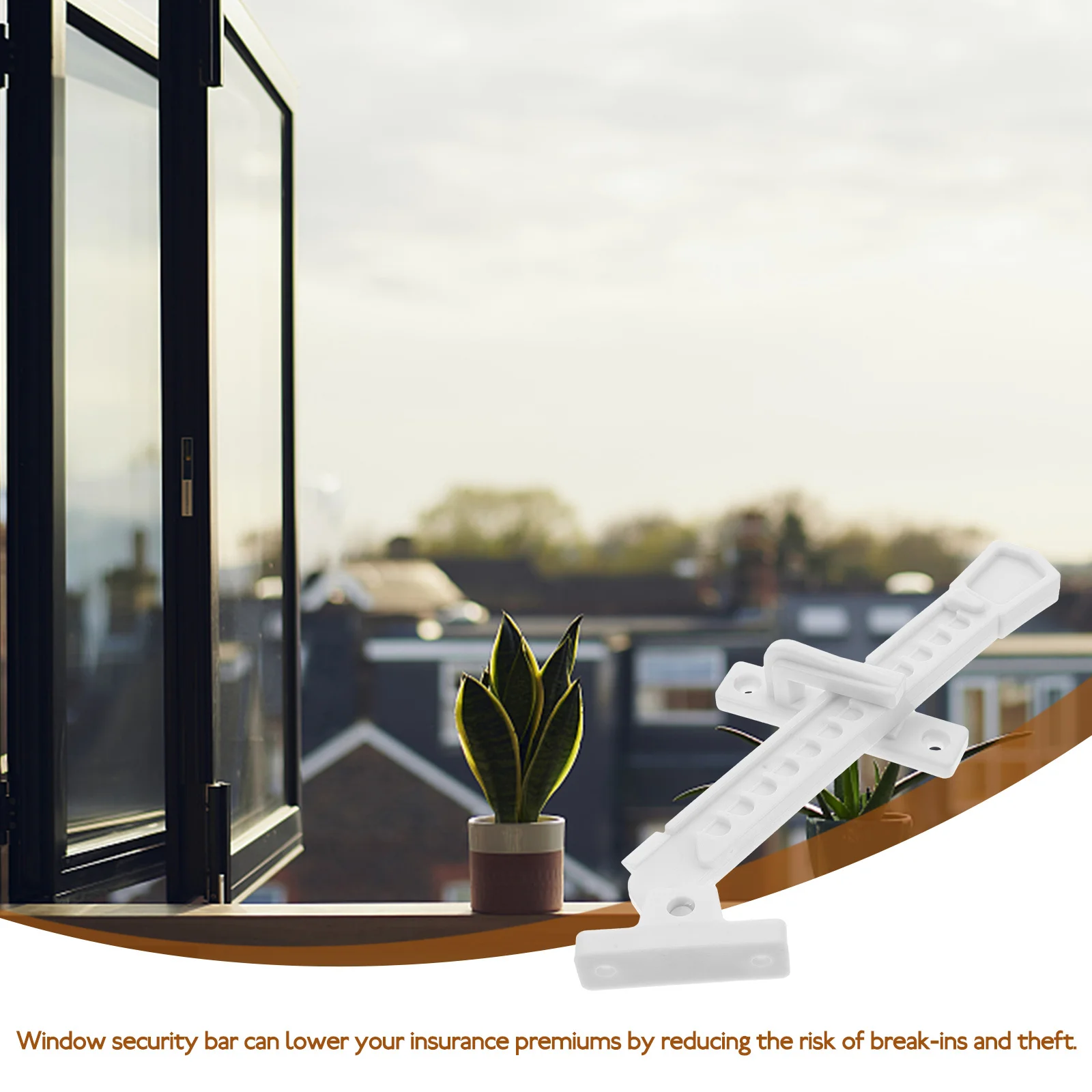 

Window Safety Lock Proof Door Lock Sliding Glass Security Bar Abs Material Anti-Theft Home Security