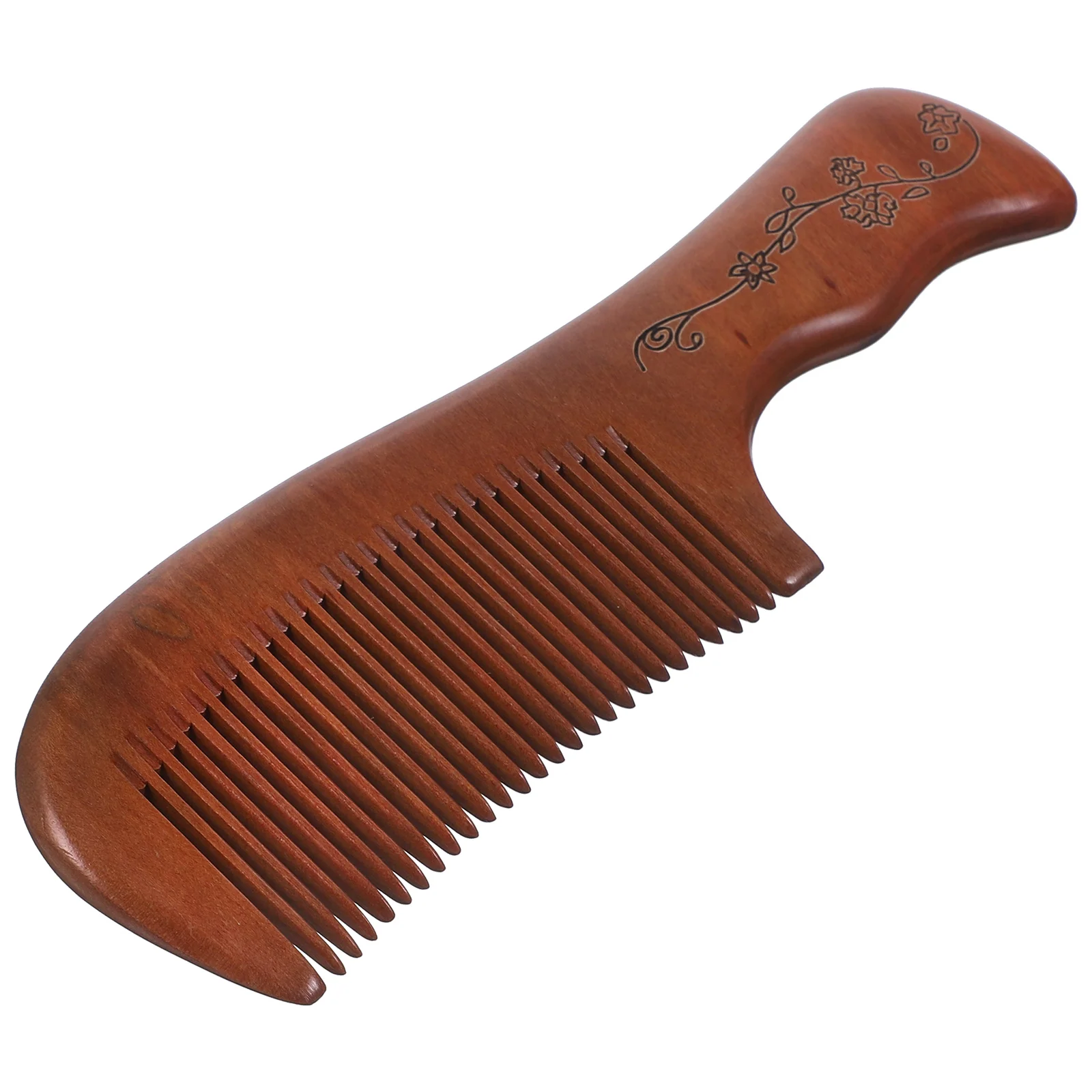 

Thickened Carved Hair Comb Teethed Anti-Static Massage Comb Natural Sandalwood Comb Hair Styling Brush for Women