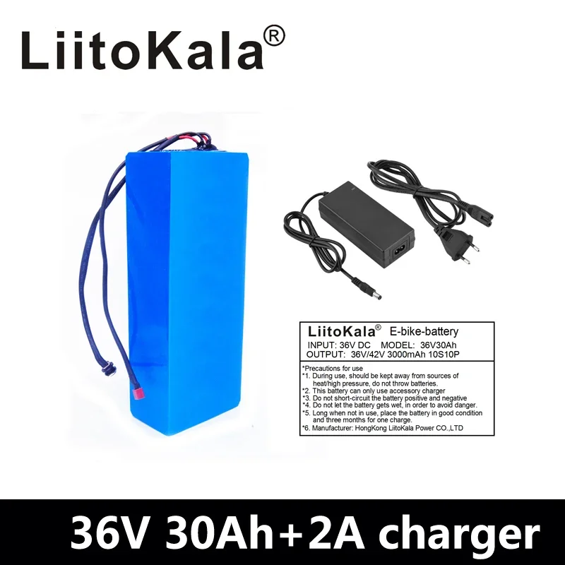 

LiitoKala 36V 30AH Lithium Battery 36v 30ah For Electric Bicycle Use 18650 Cell With 20A BMS+42V Charger